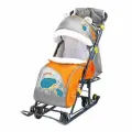 Коляска комбинированная Ника детям 7-6 с качанием оранжевый-серый ежики