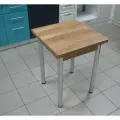 Стол кухонный раскладной (поворотно-раскладной) 58*58 см. Дуб Ватан ноги хром. Стол обеденный.