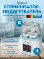 Подогреватель-стерилизатор NIKOS для стерилизации бутылочек, сосок и поддержания нужной температуры детской смеси 8 в 1