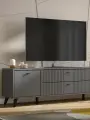 ARNIKA Тумба под телевизор Майами с ящиками, графит, 180,1х40.1х52,6 см