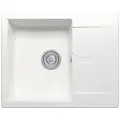 Мойка для кухни каменная POLYGRAN GALS-620, белая, врезная, квадратная, с крылом (Белый Хлопок)
