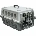 Yami-Yami Переноска для животных Спутник пластиковая с металлической дверцей+ремень, 61х40х36 см, до 15 кг