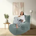 Современное кресло для отдыха aLounge - Tranquility Armchair - Keystone Grey (велюр, серый) - бескаркасная мягкая мебель в гостиную, спальню, зону ожидания