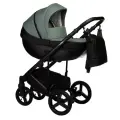 Коляска 2 в 1 Indigo TOUR ECO Te 03 черная кожа+шалфей кожа