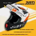 Шлем кроссовый JUST1 J22 Carbon Adrenaline, оранжевый/белый матовый, M