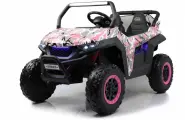 Детский электромобиль RiverToys T777TT 4WD розовый камуфляж