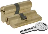 Цилиндр Kale Kilit 164 SN, латунь, двусторонний, защита от высверливания, 68мм
