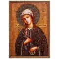 Вышивка Образа в каменьях Святая Устинья - защитница людей от нечистой силы, 18х26 см
