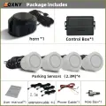 Профессиональный комплект датчиков передней парковки автомобиля, авто парктроник, система помощи при транспортных средств, зуммер, громкость сигнализации, можно регулировать, универсальный, White