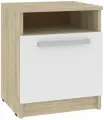 Тумба прикроватная №1, 40х40х55 см, с полкой, ЛДСП - сонома/белый