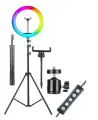 Кольцевая светодиодная лампа 33см RGB LED с цветными режимами, держателем для телефона и штативом