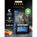 GO'KITCHEN Беззерновой сухой корм для щенков и собак всех возрастов с лососем и треской, GRAIN FREE Salmon&Cod fish, 5,44 кг
