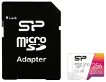 Карта памяти micro SDXC 256Gb Silicon Power Elite Class 10 UHS-I U1 A1 + ADP (100/10 Mb/s)