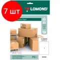 Комплект 7 шт, Бумага самоклеящаяся А4 50л. Lomond, белая, неделенная, 70г/м2