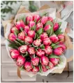 Букет с тюльпанами, пионовидные, 29шт. Живые цветы с доставкой