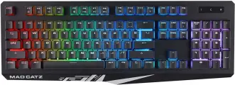 Mad Catz S.T.R.I.K.E. 2 без русской раскладки ENGLISH KEYBOARD LETTERS ONLY Игровая клавиатура чёрная (мембрана, RGB подсветка, аллюминиевая рама, USB