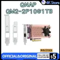 Карта расширения QNAP QM2-2P10G1TB со встроенными двумя слотами M.2 и 10 портами GbE со встроенным хранилищем на 1 ТБ, Синий