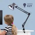 Лампа настольная Homsly с цоколем Е27, крепление струбцина, цвет корпуса матовый черный, TTL_002