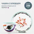 Чайная пара. Императорский фарфоровый завод. Форма Весенняя, рисунок Серп, молот и шестерня. Твердый фарфор. 250 мл.