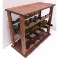 Стеллаж для 15 бутылок вина и шампанского деревянный со столешницей. Мербау.
