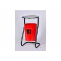 Урна металлическая уличная профметстиль красная с крышкой