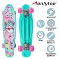 Пенниборд ONLYTOP Единорожка, 56х16 см, колёса световые PU 60х45 мм, ABEC 7, алюминиевая подвеска