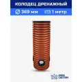 Колодец дренажный 369 мм, длина 1 м с врезками 110 мм и люком пластиковый, ливневый, смотровой