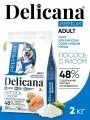 Сухой корм Delicana для взрослых собак средних пород, лосось с рисом, 2 кг