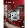 Розетка с заземлением и защитными шторками (Алюминий) Legrand Etika (комплект 4шт)