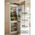 Встраиваемый холодильник LERAN BIR 2605 NF, инвертор, полный NO FROST, высота 177.5 см, ширина 54 см, объем 243 л, Конвертируемая Зона, LED-освещение, А+