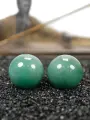 Авантюрин зеленый - диаметр 30 мм, натуральный камень, 2 шт