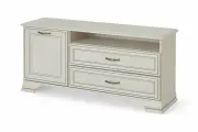 Тумба под ТВ Tiffany, 130х62,4х37 см, 2 ящика, дверца, ниша, ЛДСП/МДФ, цвет вудлайн кремовый