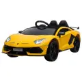 Детский электромобиль RiverToys Lamborghini Aventador SVJ (A111MP) с дистанционным управлением, двухместный желтый