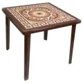 Стол пластиковый квадратный Стандарт Пластик Греческий орнамент 80x80x71 см шоколадный