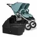 Коляска для двойни 2в1 Bumbleride Indie Twin, цвет Sea Glass / Black (Бирюзовый / Чёрный)