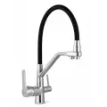 Смеситель для кухни Rainsberg R603C-2 гибкий излив 21 см цвет хром, черный