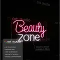 ART Studio Неоновая вывеска Beauty Zone 58х30 см для салона красоты и парикмахерской на подложке из акрила