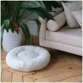Пушистая лежанка d80 см +-5 см для крупных кошек и собак цвет экрю артикул PNL80