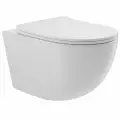 Унитаз подвесной Aqueduto Ovo OVO0110 безободковый, с сиденьем микролифт, белый глянец