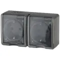 Розетка ЭРА Эксперт 2х2P+E IP54 со шторками 16A 250V 11-2404-03 Б0020719