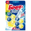 Гигиенический блок для унитаза Bref Сила-Актив. Лимонная свежесть, 2x50г, блистер (9000100656832), 10 уп.
