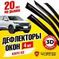 Дефлекторы боковых окон для Kaiyi X3 и X3 Pro (Каи Х3, Про) 2020-2024, 2025, ветровики на двери автомобиля, Cobra Tuning.