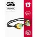 Очки для плавания MAD WAVE Turbo Racer II Rainbow, желтый