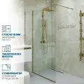 Душевая перегородка GWMPGL010 100x220 см, цвет фурнитуры бронзовый, стекло бесцветное закаленное 10 мм
