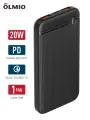 Внешний аккумулятор Olmio P-10000, 10 000mAh, быстрая зарядка 20W, черный