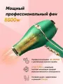 Профессиональный салонный Фен для волос/уход за волосами/для укладки и сушки волос/насадка концентратор, диффузор/с функцией ионизации/домашний/зеленый