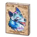 Пазл Wood Trick Храбрый хаски с кристаллами Swarovski (WT-00065), 322 дет., голубой