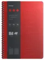 Бизнес-тетрадь А4+, 80л, Berlingo Steel&Style, клетка, на гребне, 80г/м2, пластик (полифом) обложка, линейка-закладка, красная (арт. 320782)