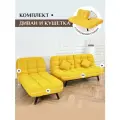 Комплект мягкой мебели Диван и кушетка 311 механизм клик-кляк, материал износостойкий велюр, цвет желтый