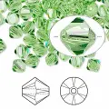 Бусина Swarovski, 6мм, Биконус (#5328), темный хризолит (цвет 214), 10 шт.